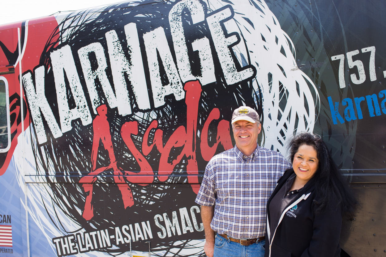 Marty and Donna Oard in front of the Karnage Asada truck